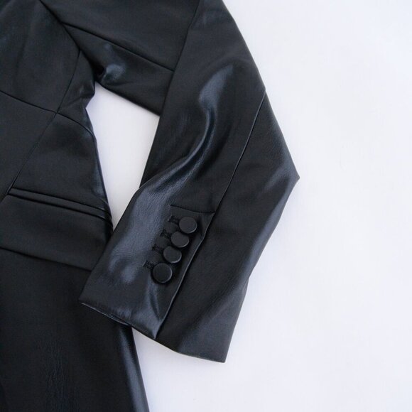 Generation Love New York Hudson Vegan Leather Black Single Button Blazer Xl - Picture 5 of 13
